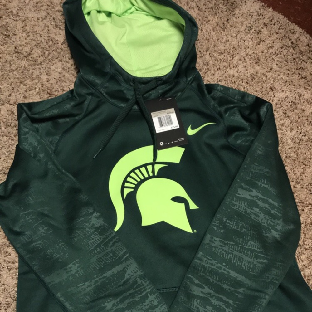 MSU SPARTANS BrandNEW Nike Dri-Fit Therma Hoodie💚
